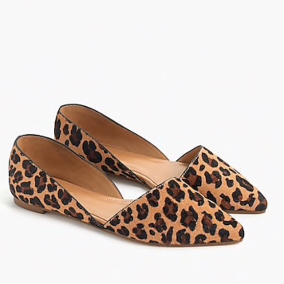J. Crew Shoes - J. Crew I Zoe Leopard Calf Hair D'Orsay Flats SZ 8